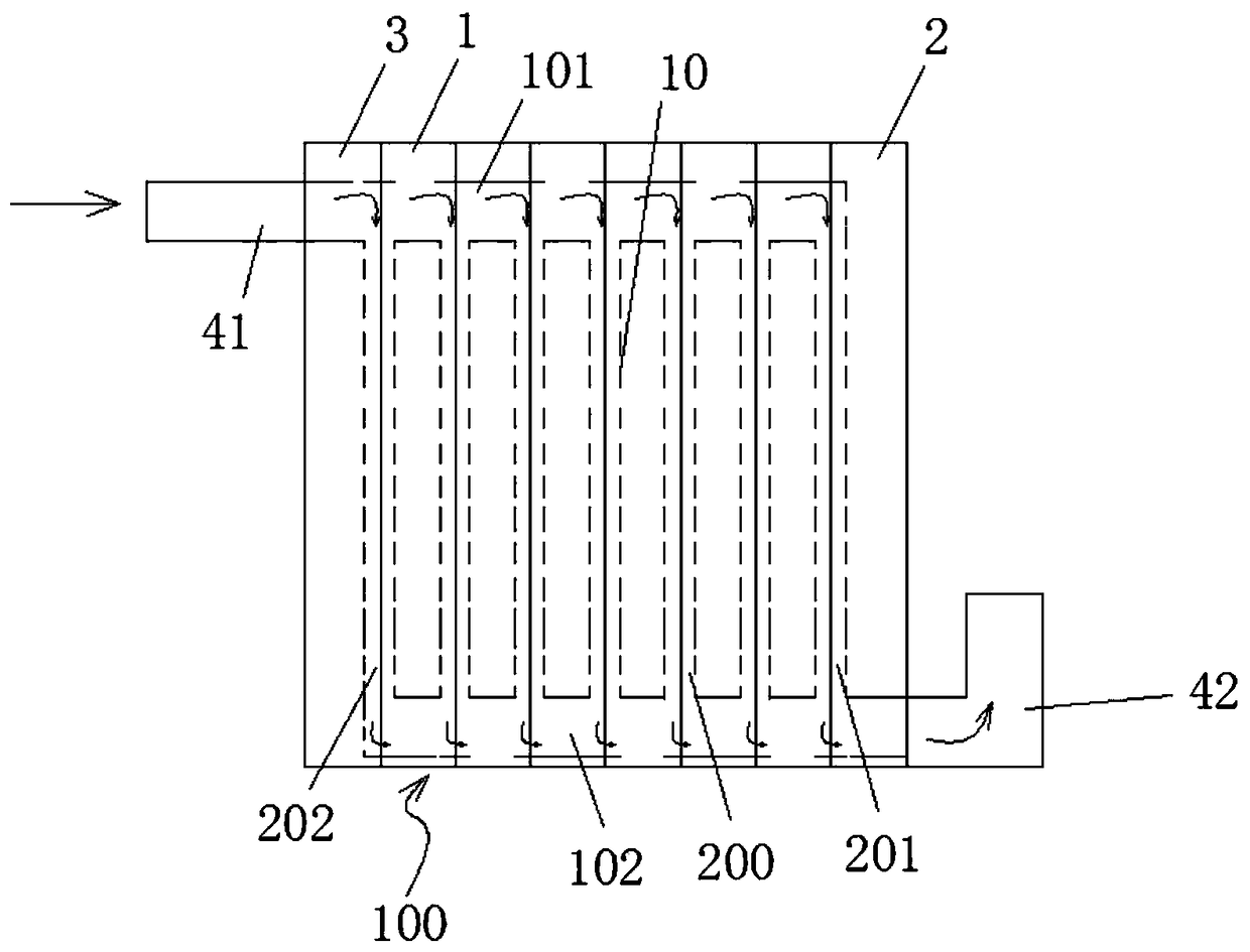 Stable and efficient combustion boiler with gas guide holes and turbulence bulge