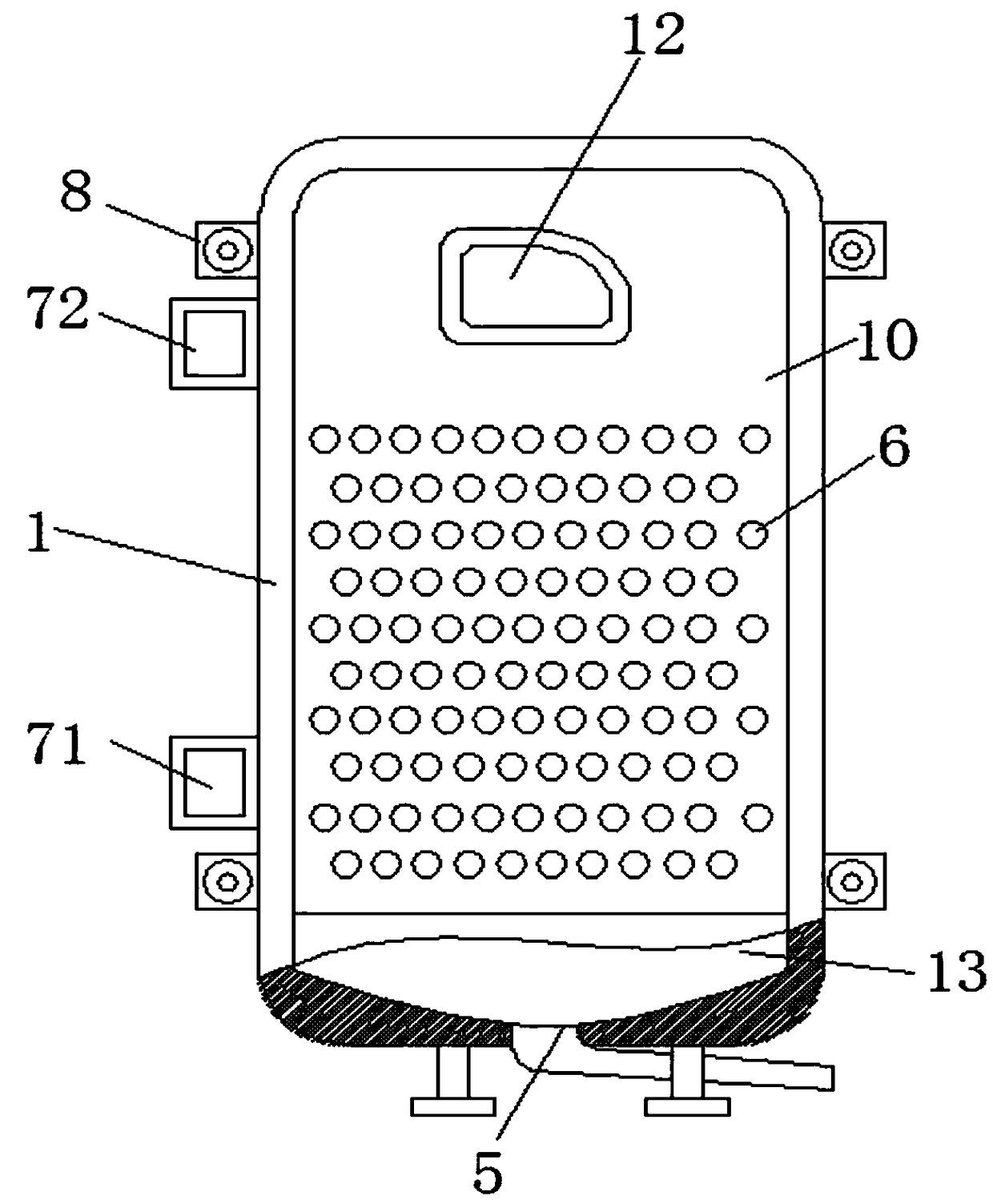 Stable and efficient combustion boiler with gas guide holes and turbulence bulge