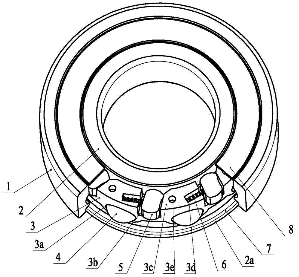 Reverse stop bearing with anti-wedge reverse bearing retainer