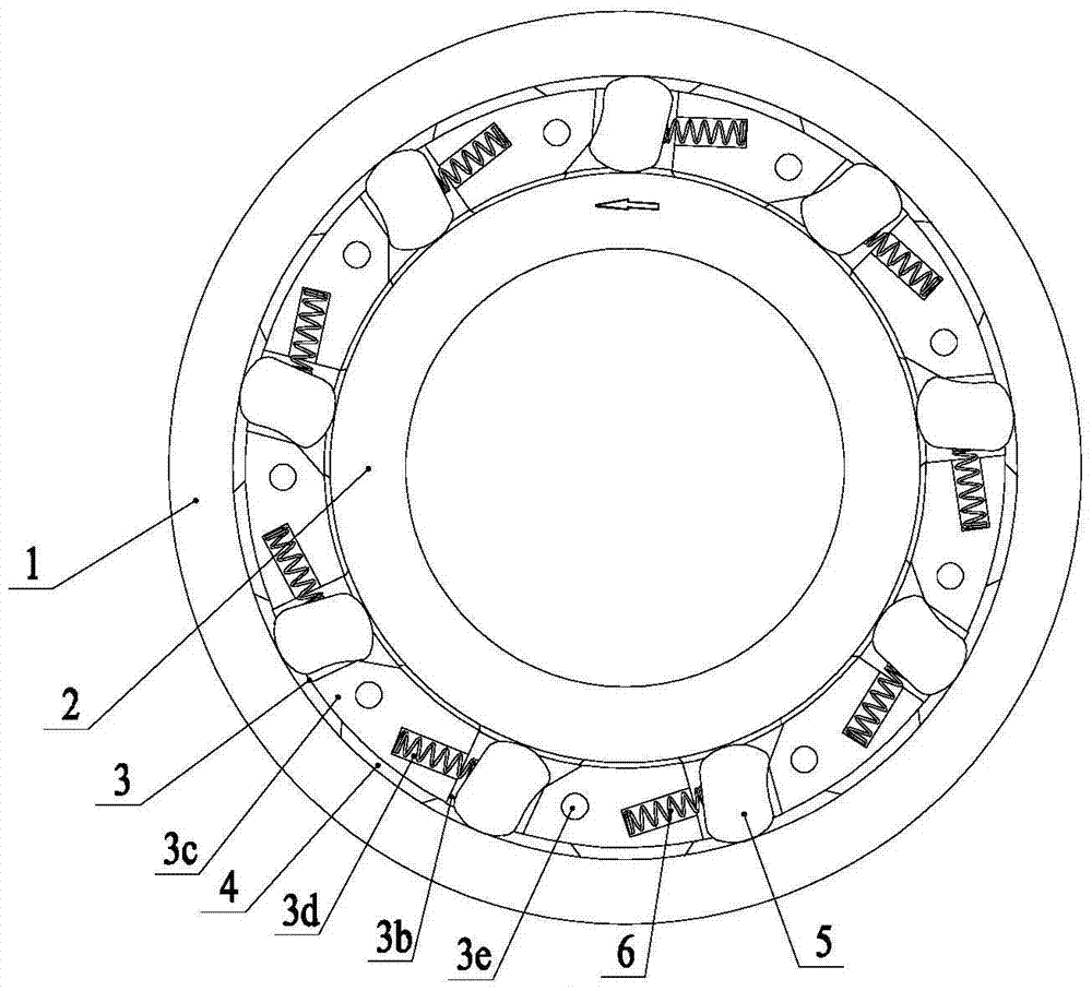 Reverse stop bearing with anti-wedge reverse bearing retainer