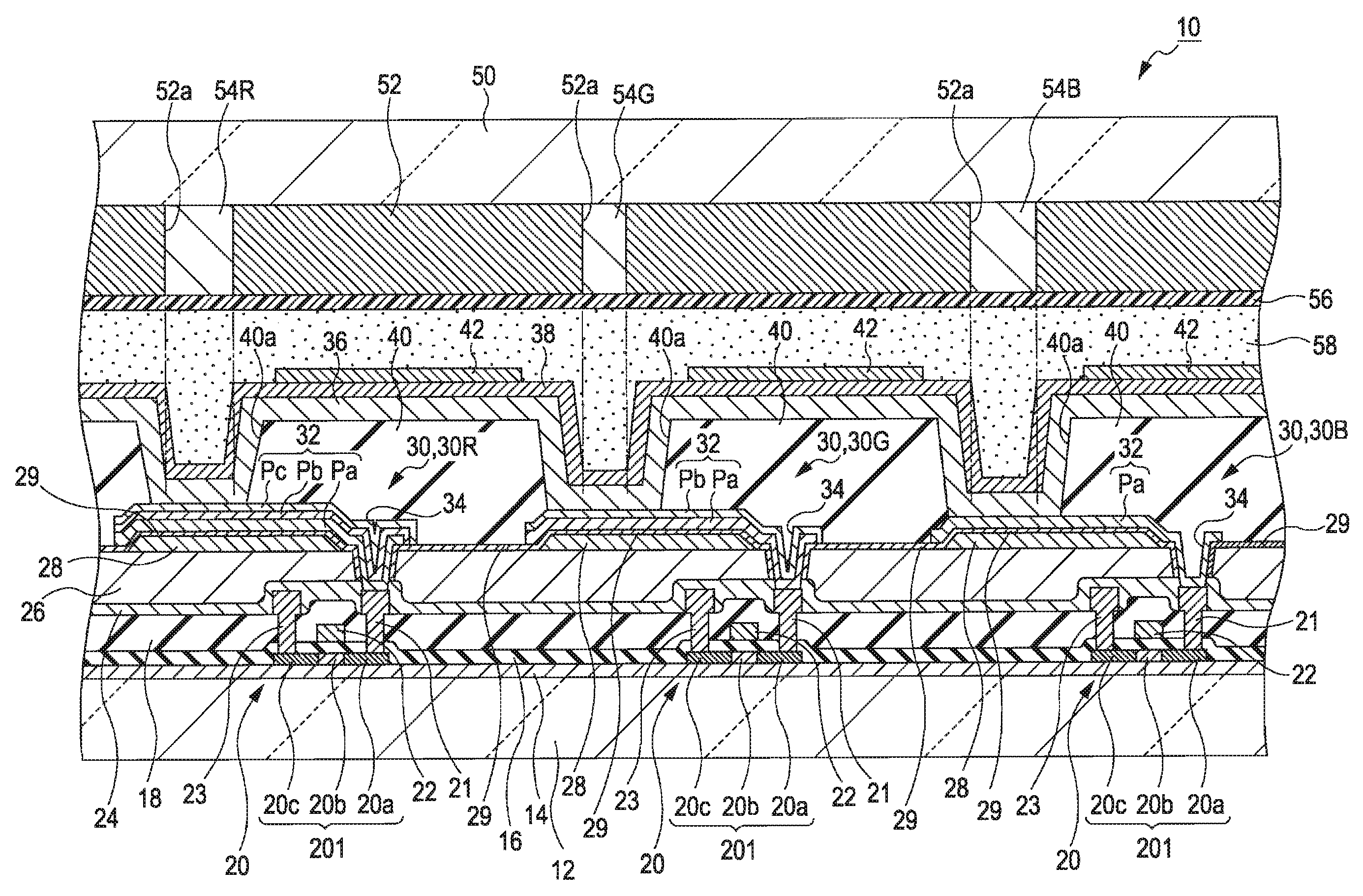 Emissive device and electronic apparatus