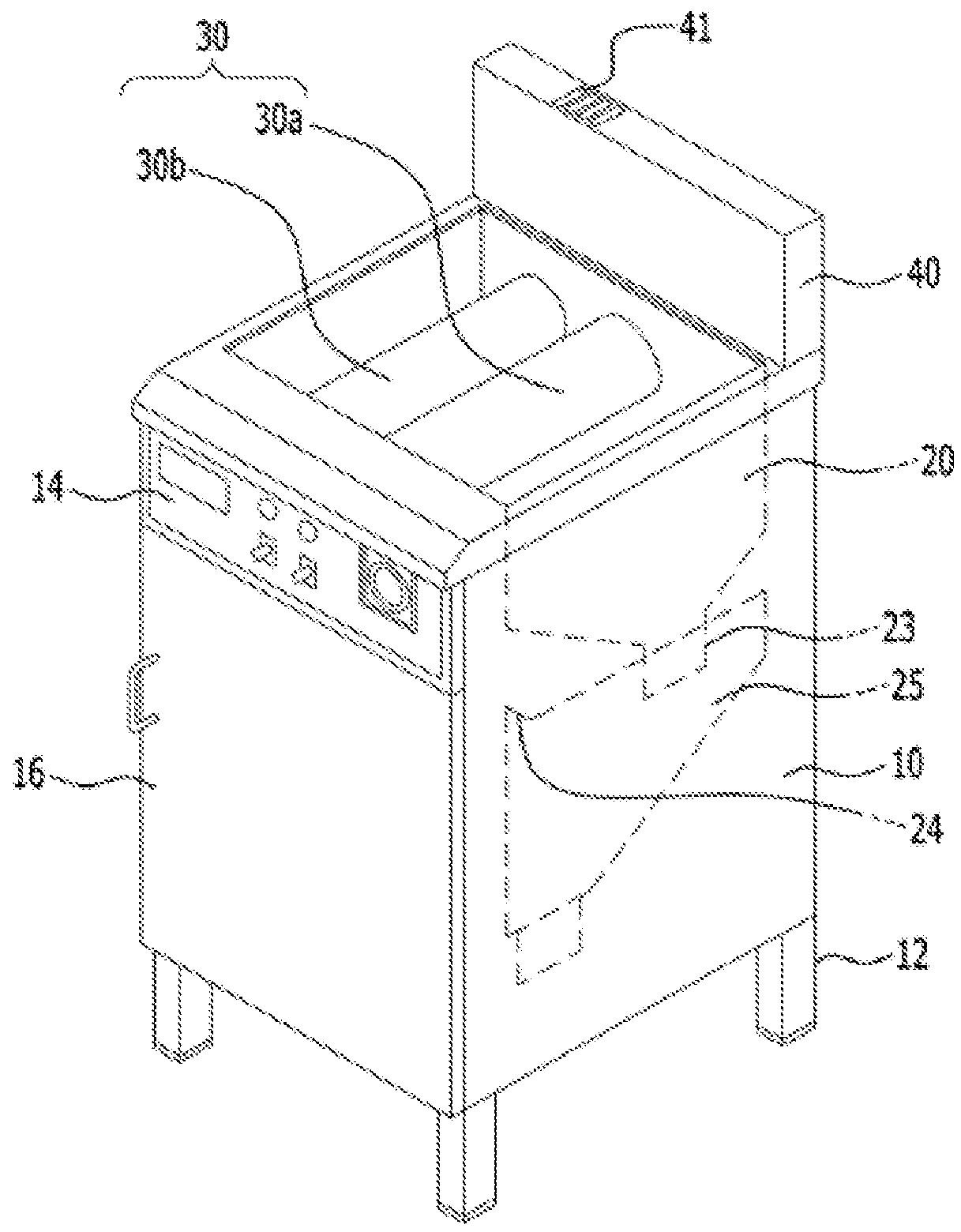 Water and oil type fryer