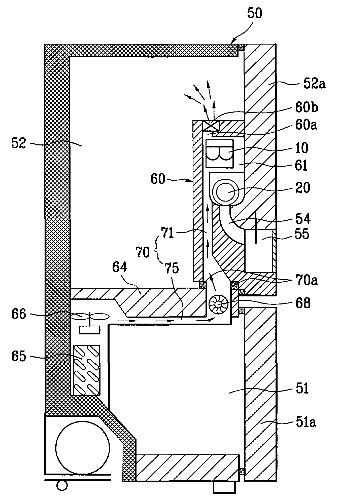 Refrigerator with icemaker