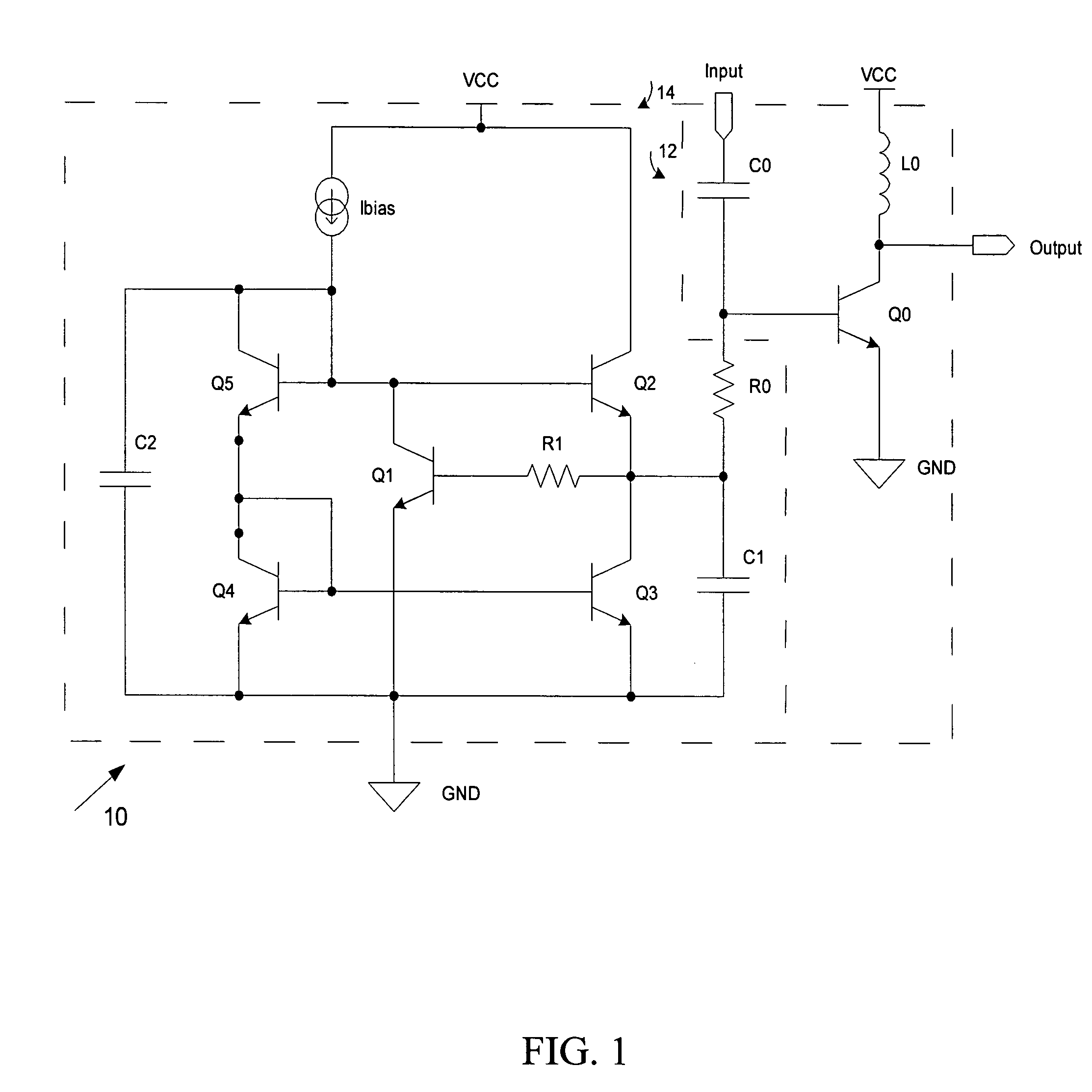 RF amplifier with a bias boosting scheme