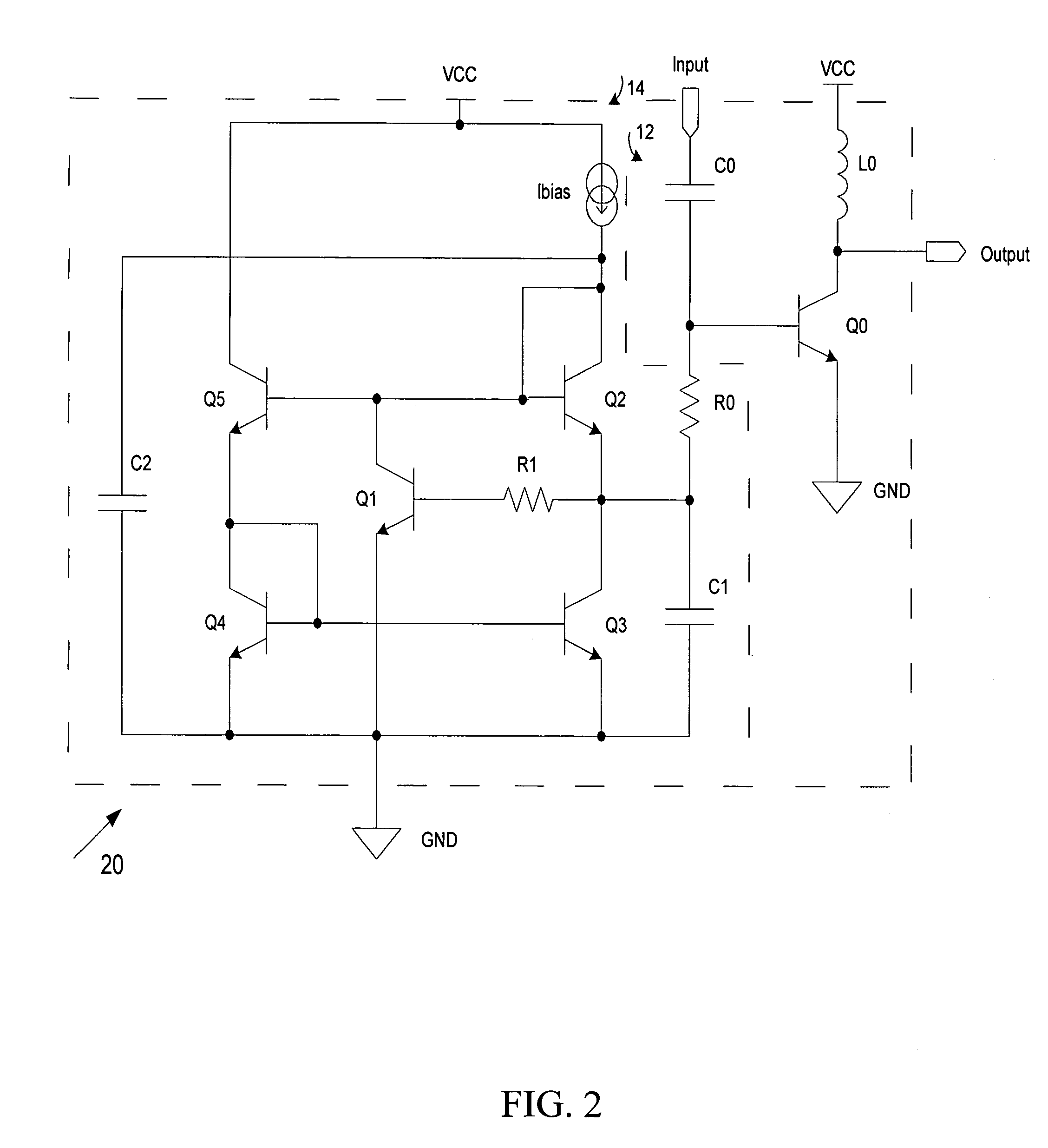 RF amplifier with a bias boosting scheme