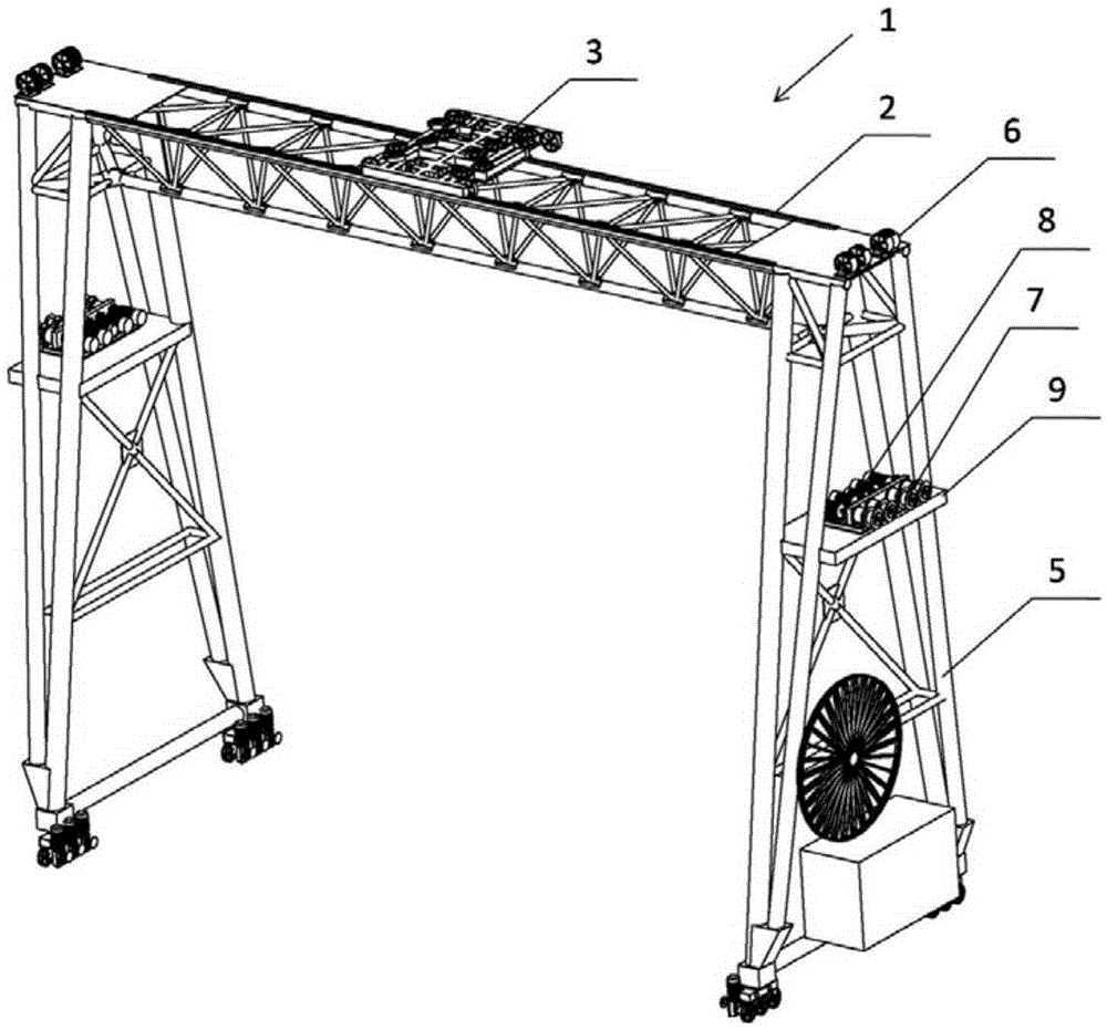 Differential type track container crane