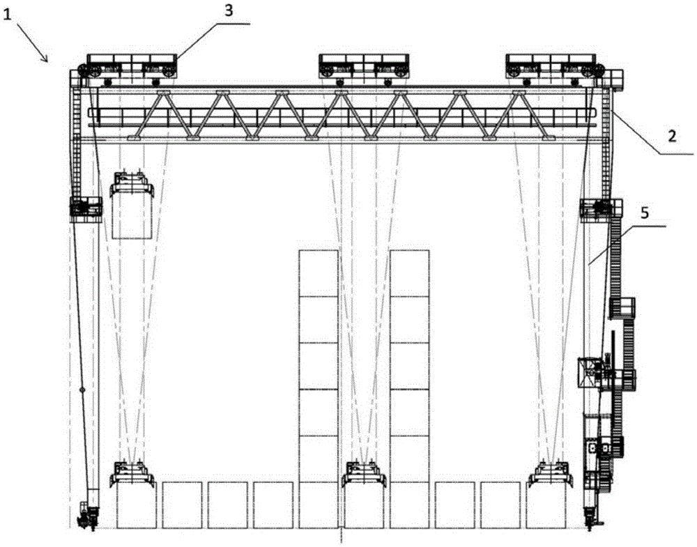 Differential type track container crane