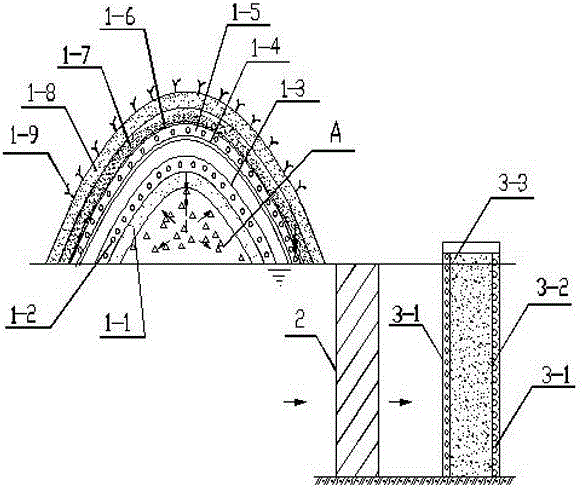 Heavy metal dangerous waste in-situ storage and underground water pollution prevention method