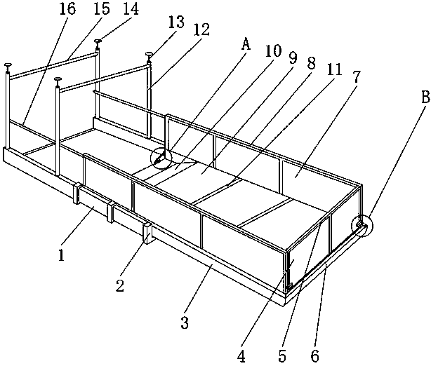 Discharging platform for building construction