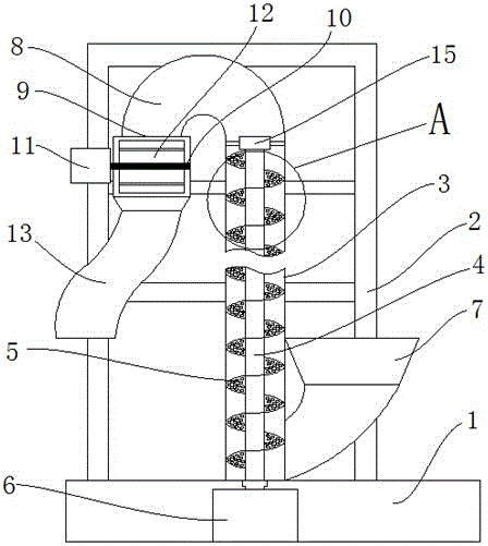 A feeding device for conveying powdery raw materials