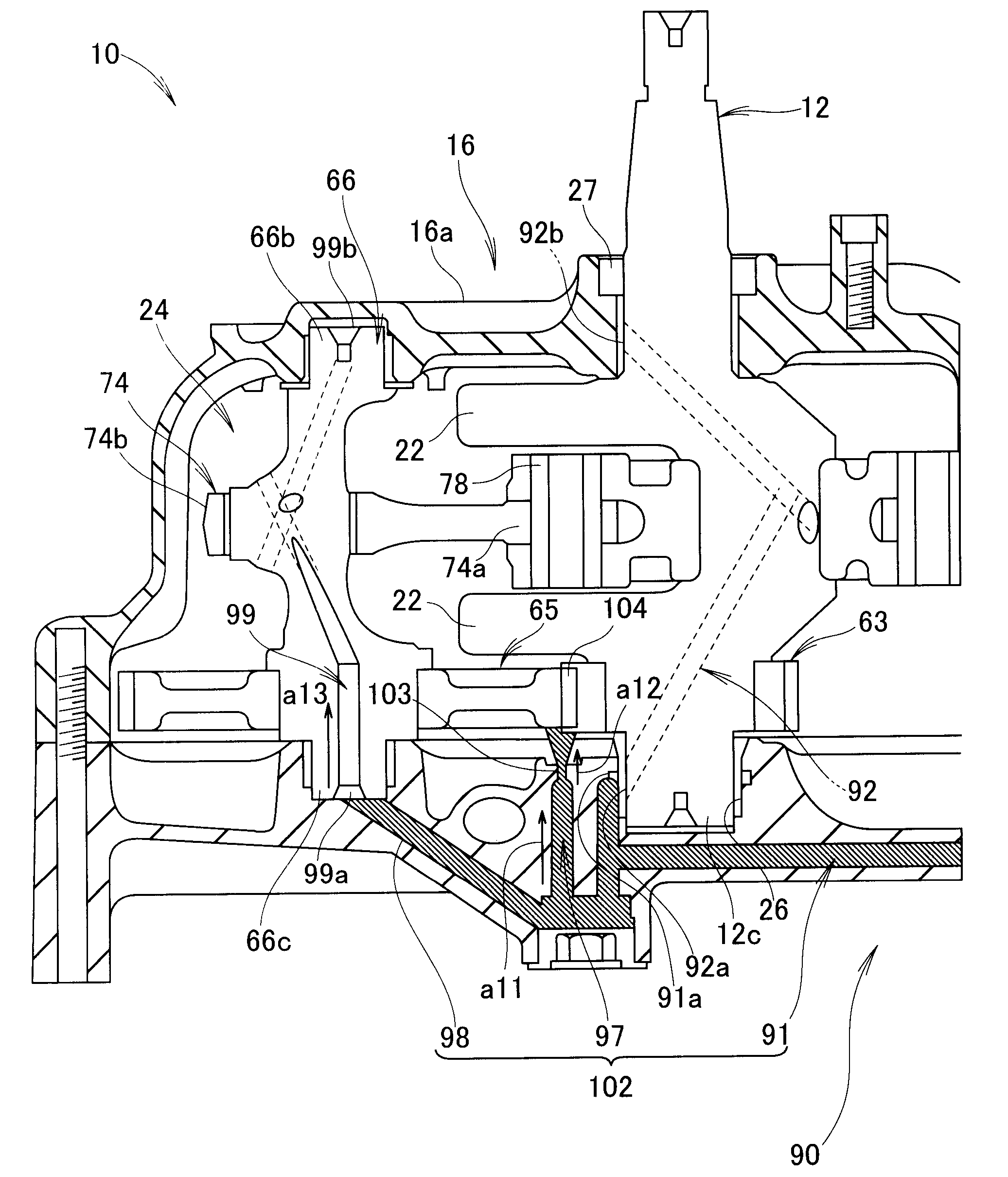 Multi-link, adjustable-stroke type engine