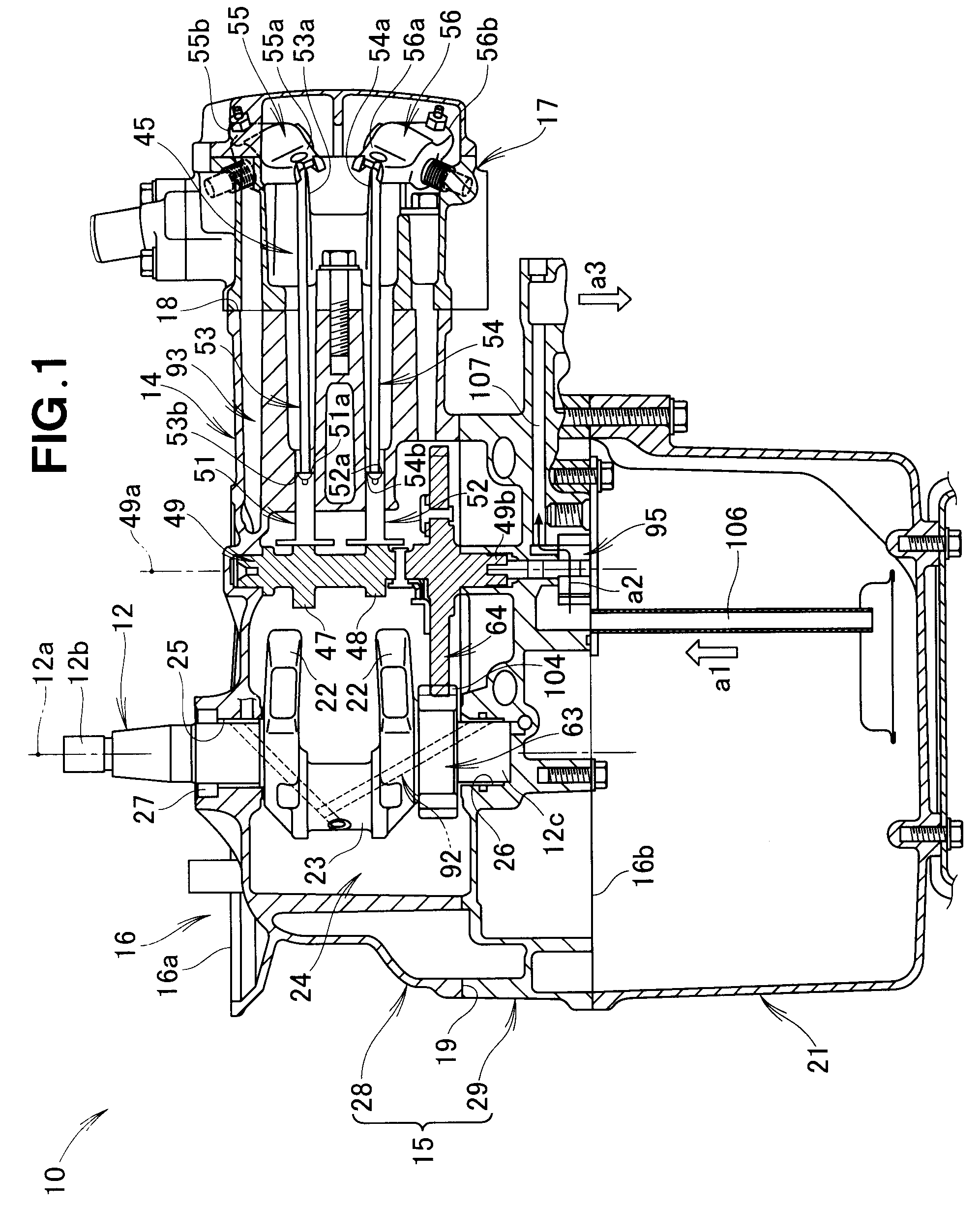 Multi-link, adjustable-stroke type engine