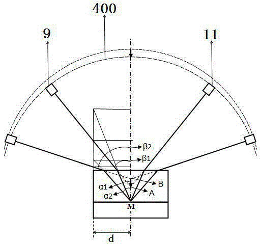 Multi-angle and multi-point measurement device and method for laser gain medium wrapping residual reflection