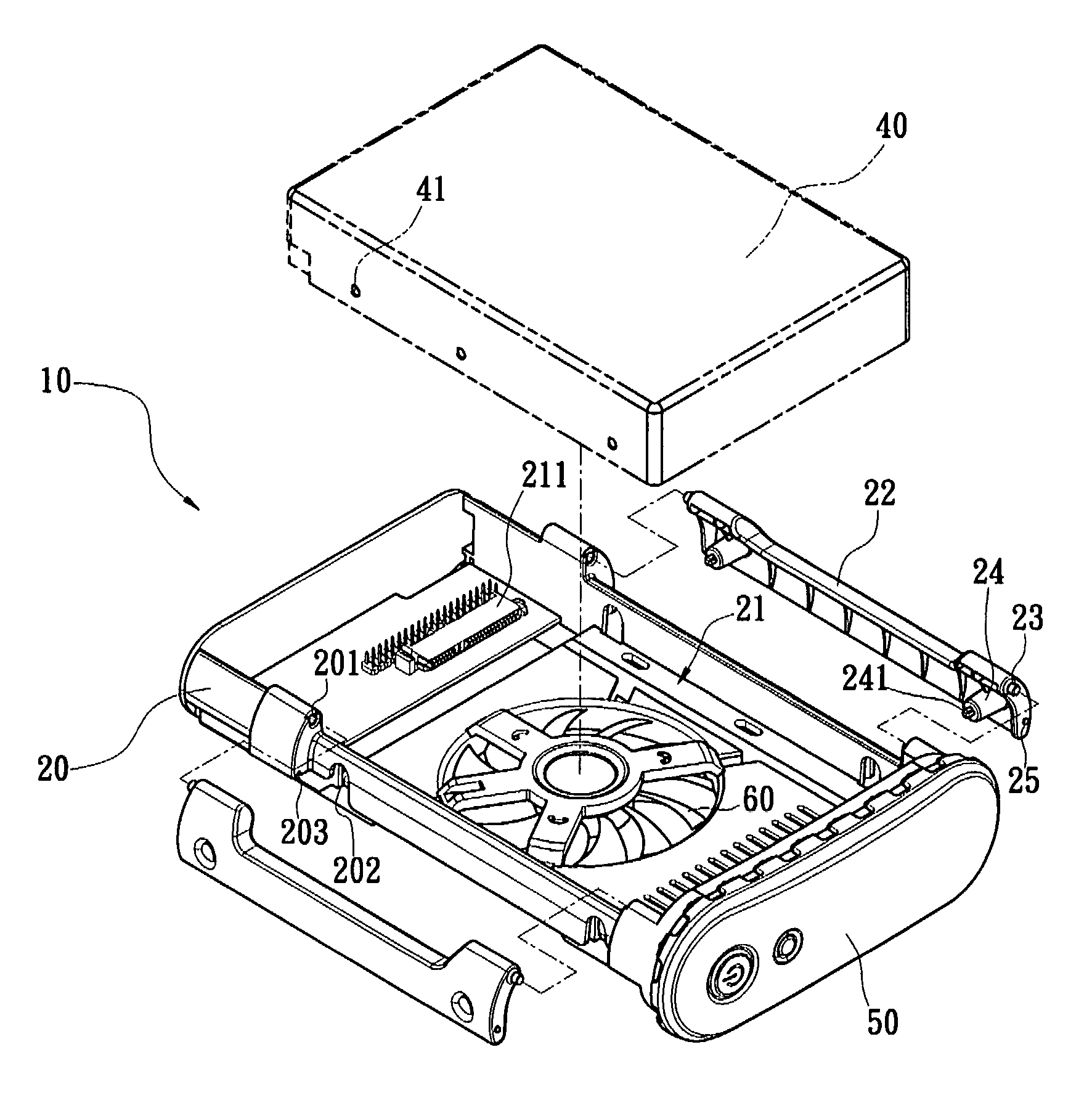 Hard disk drive fixing structure