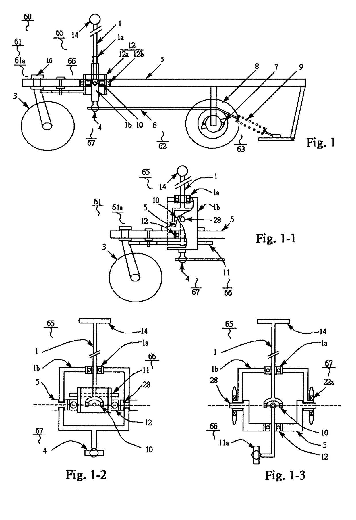 Steering mechanism for a push and pull vehicle