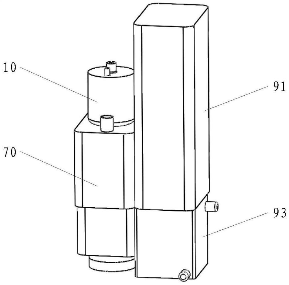 Vacuum electric scanning supersonic spray deposition laser additive manufacturing device