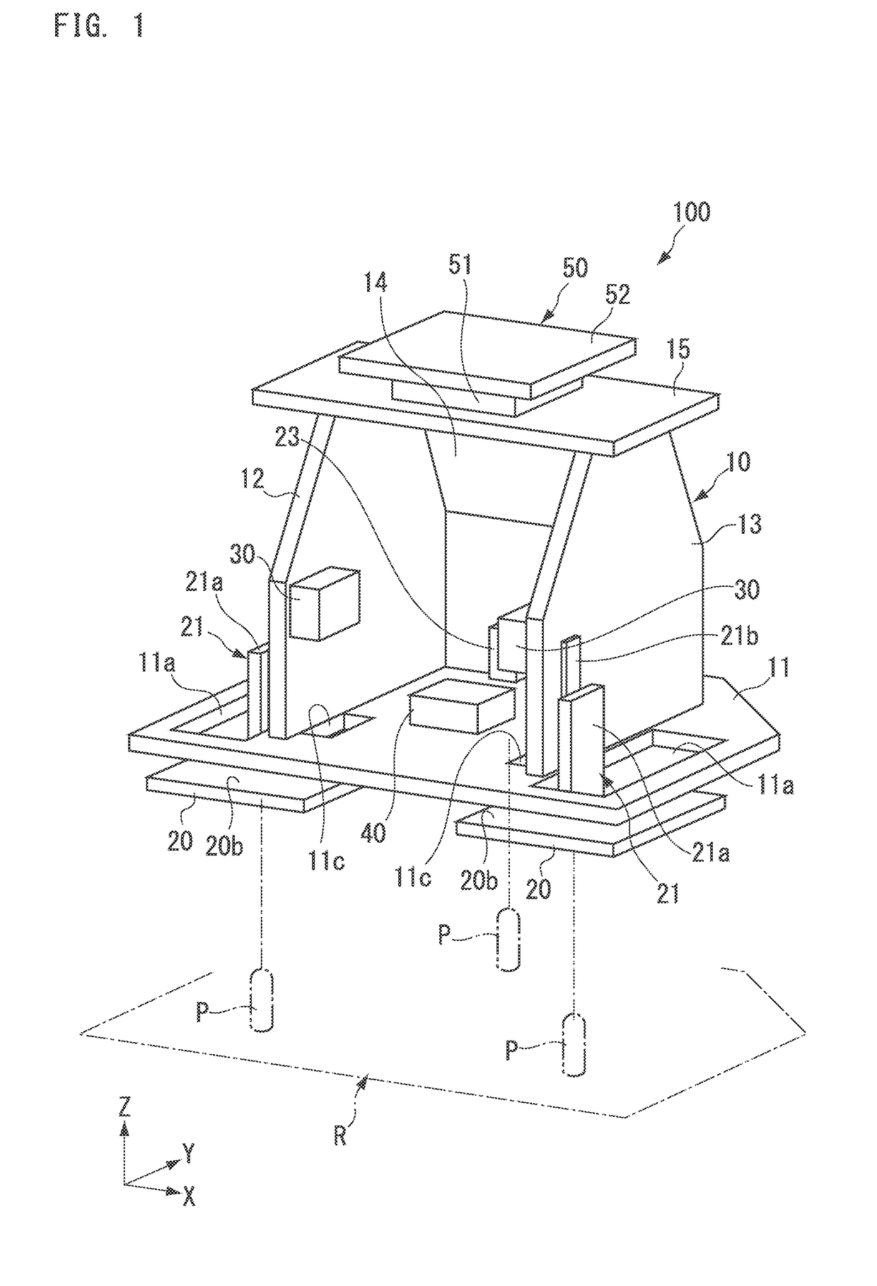 Teaching apparatus, transport system, and method for measuring positioning pins