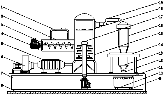 Efficient sodium alginate flashing drying machine