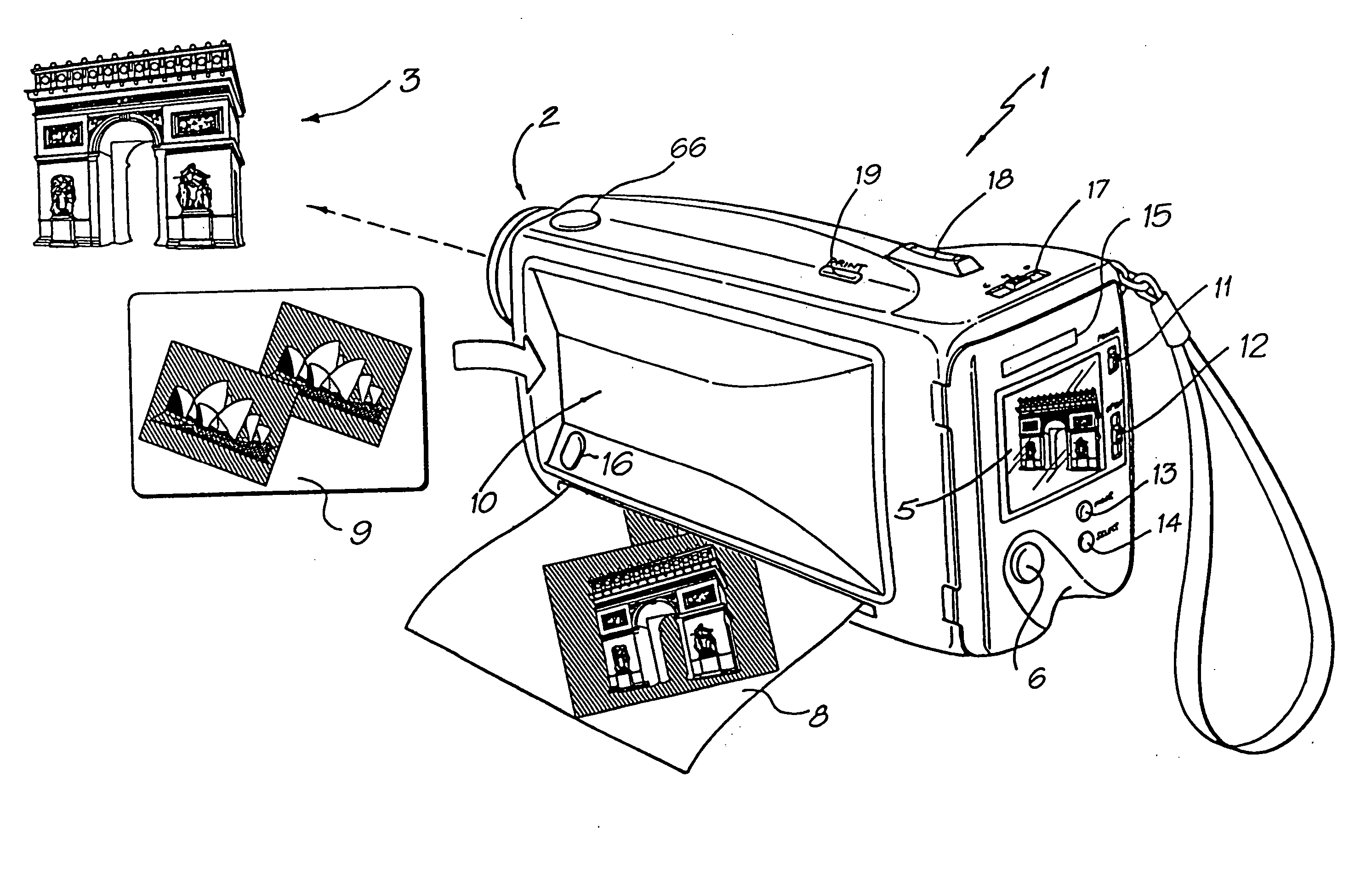 Digital camera having functionally interconnected image processing elements