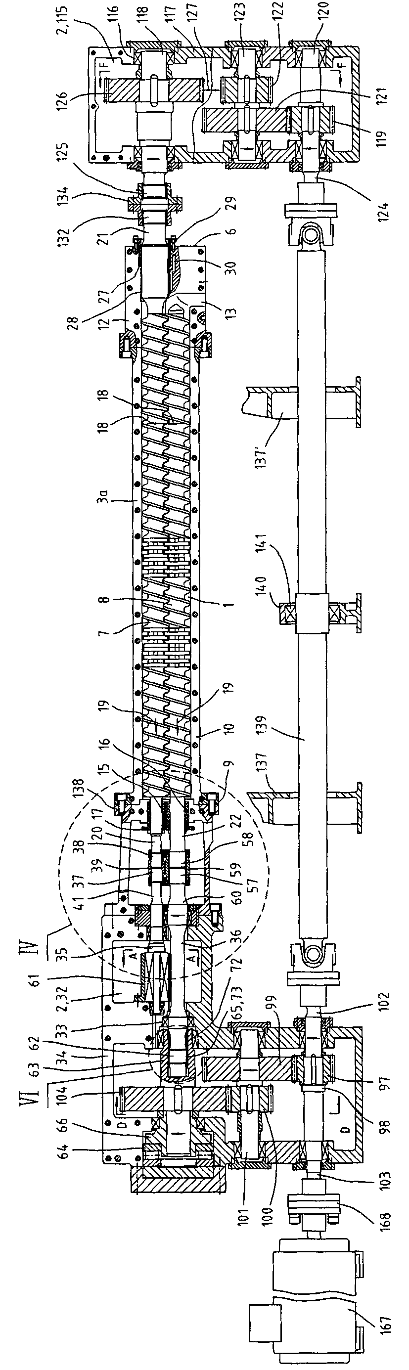 Parallel co-rotating intermeshing twin-screw extruder