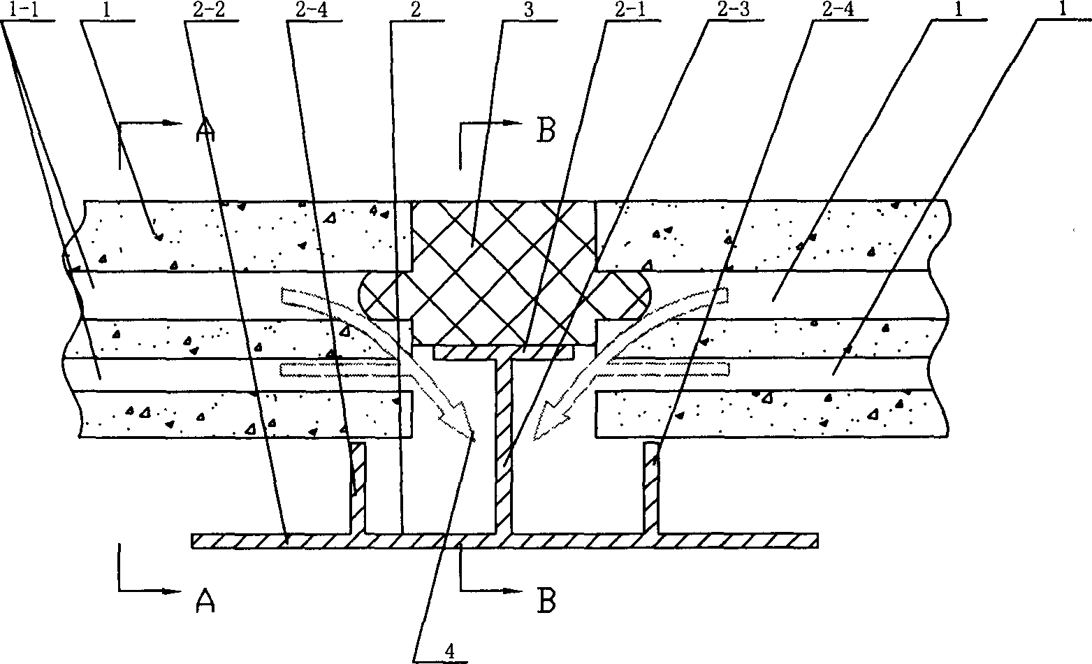 Exterior wall hanging plate jointed by slab seam connection pieces