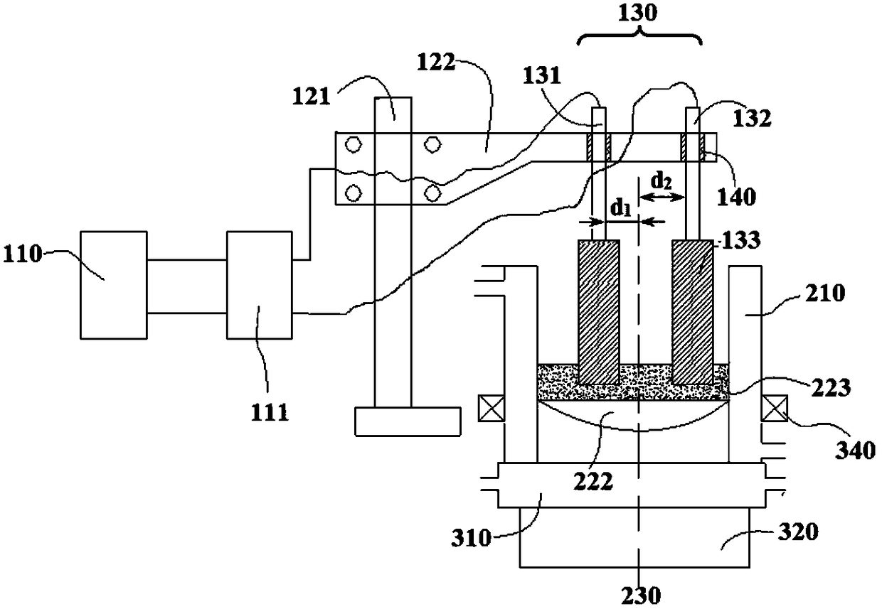 Melting device for improving solidification quality of electroslag re-melting steel ingot