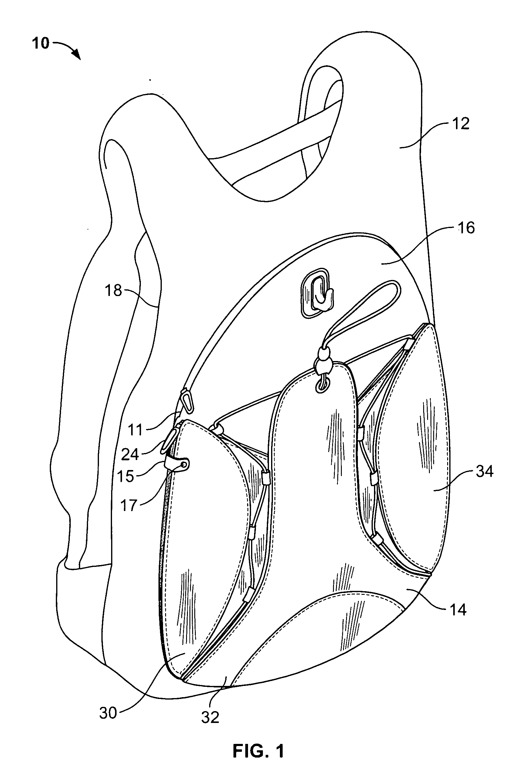 Carrying bag with expandable area