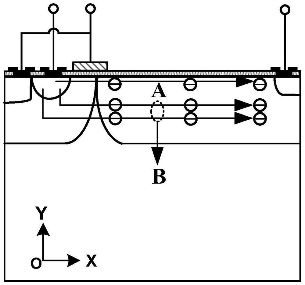 A gate-controlled bipolar-field-effect compound element semiconductor-based lateral double-diffused metal oxide semiconductor transistor