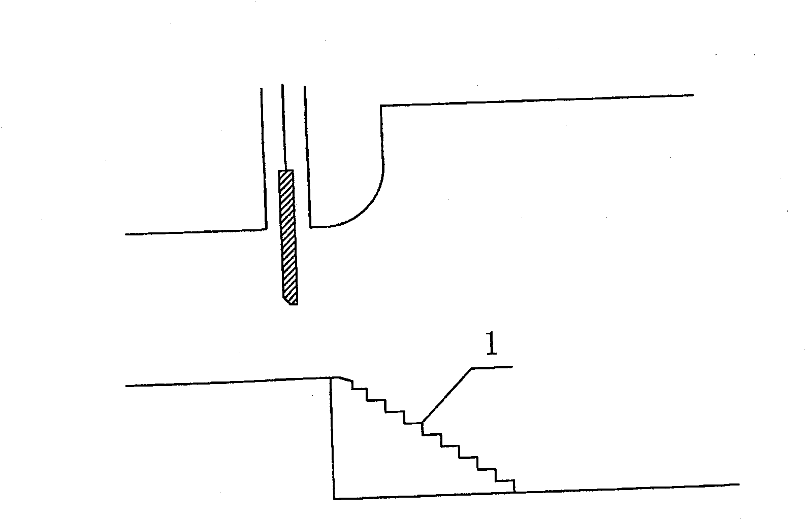 Natural aeration method capable of avoiding ship lock valve segment sudden shape type drop sill cavitation