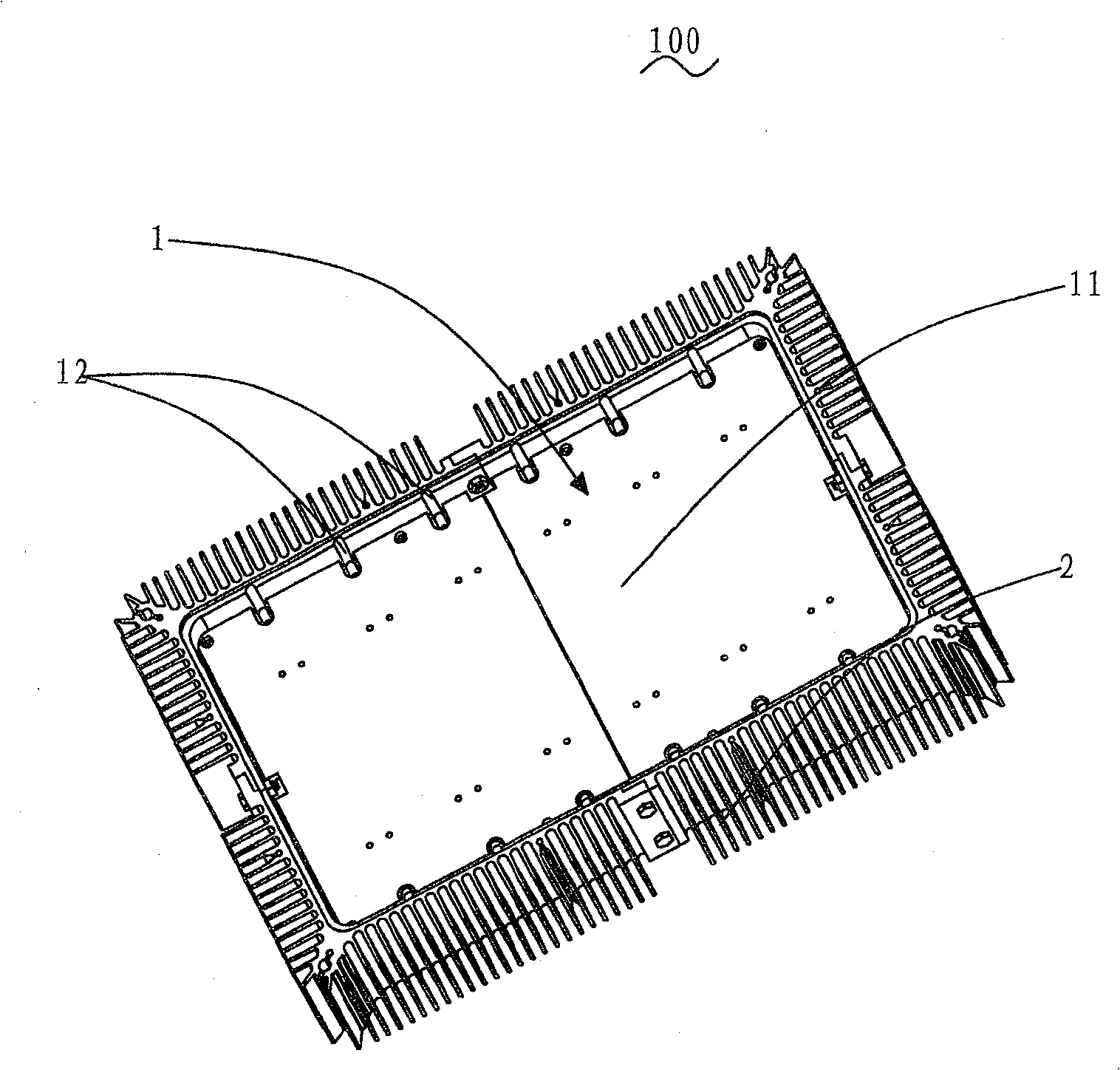 Integral cooling system and LED illumination device with the same