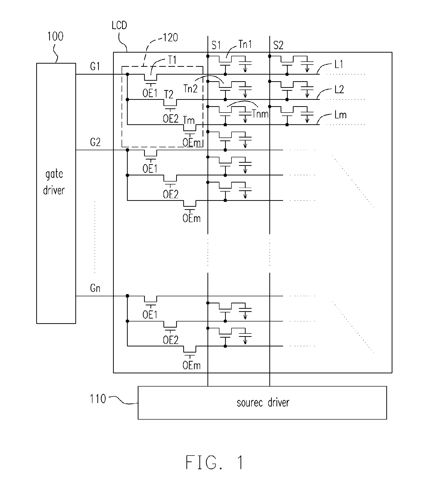 Gate switch apparatus for amorphous silicon LCD