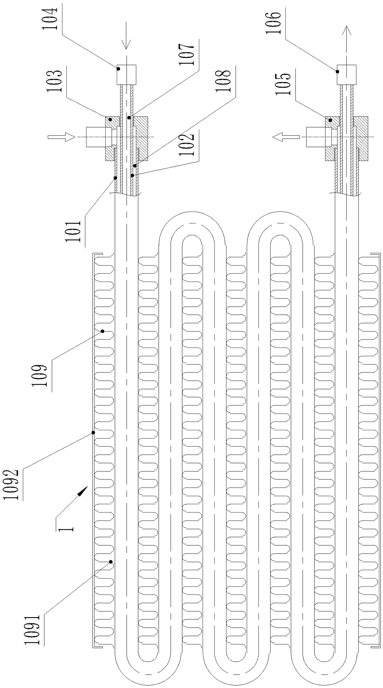 New energy automobile water-cooled condenser