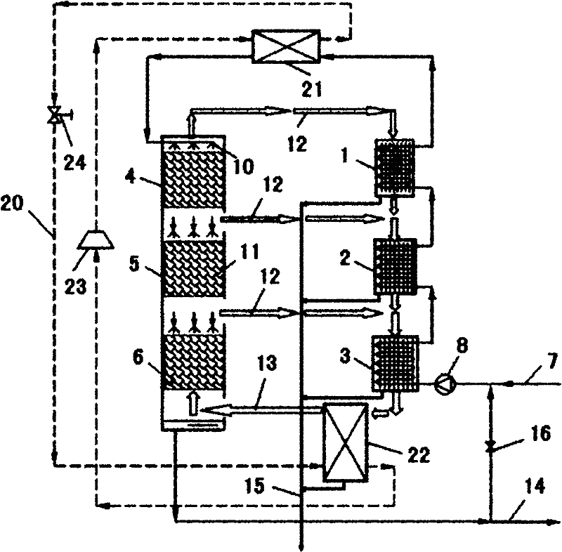 Adverse current closed type multistage seawater desalination system and method