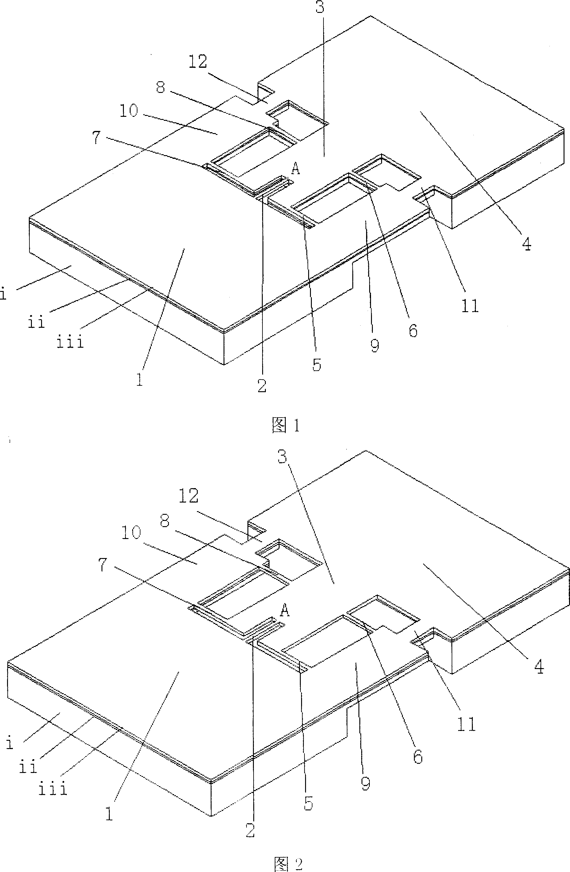 Micro-stretching sample structure with elastic beam