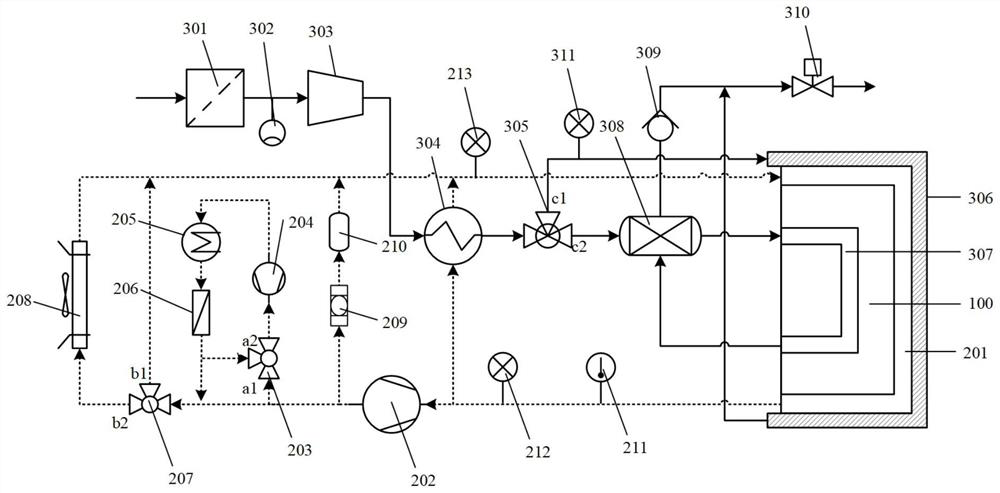 Fuel cell low-temperature starting control system and method