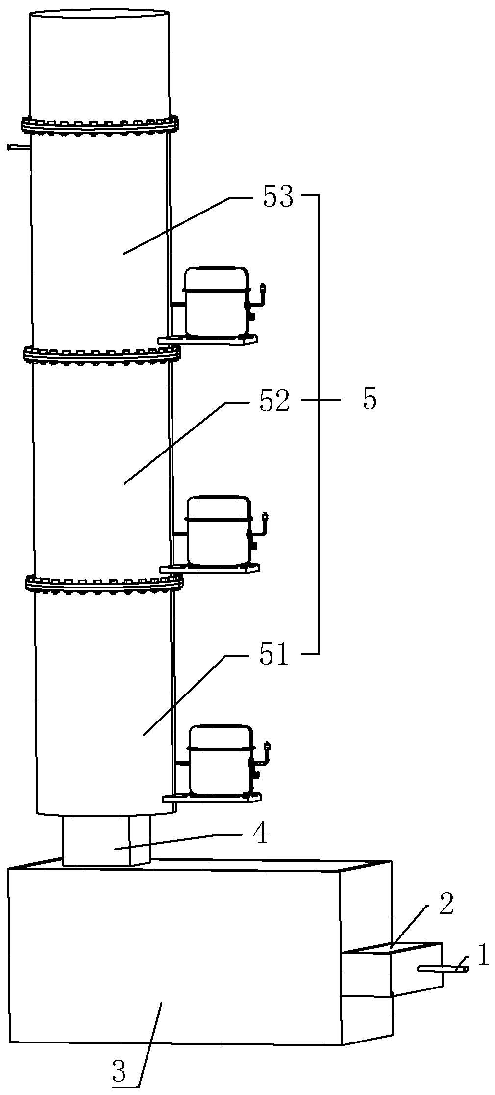 Micro-negative pressure recycling and circulating treatment system of VOCs purification treatment device