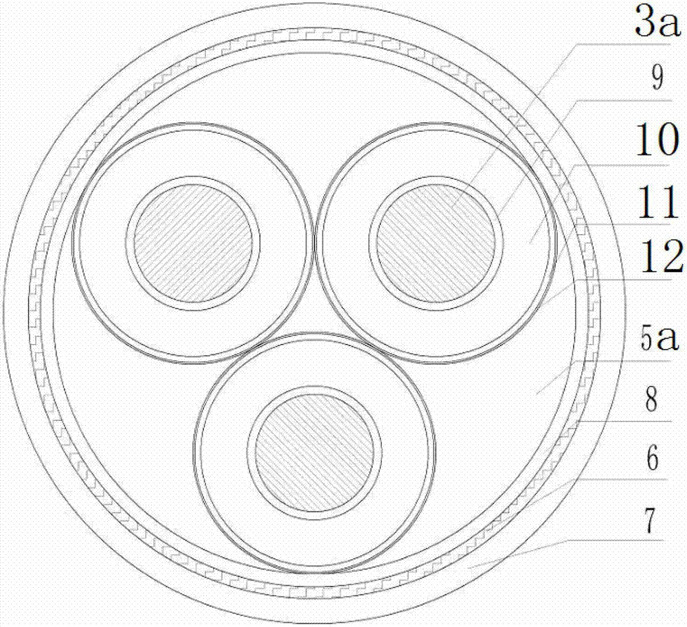 Frequency conversion cable with flexible metal sheath