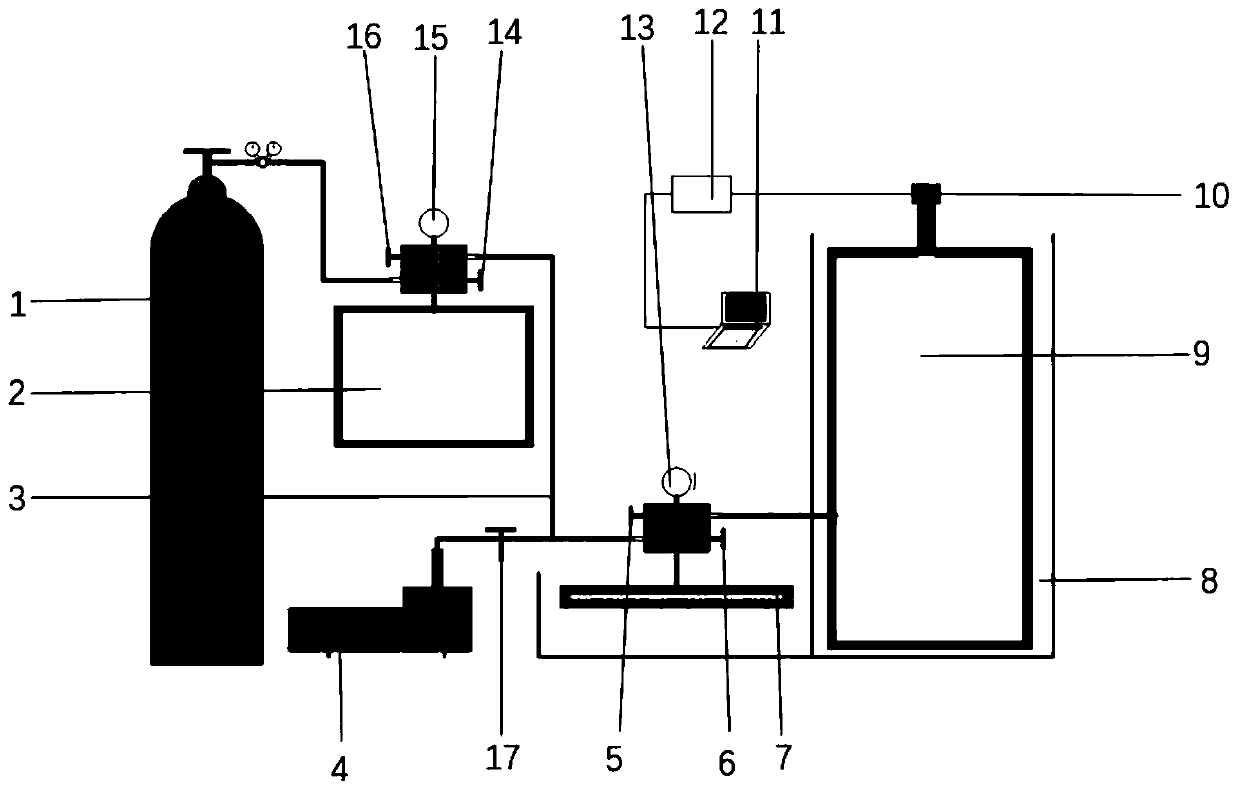 Coal particle gas diffusion attenuation characteristic measurement device and method