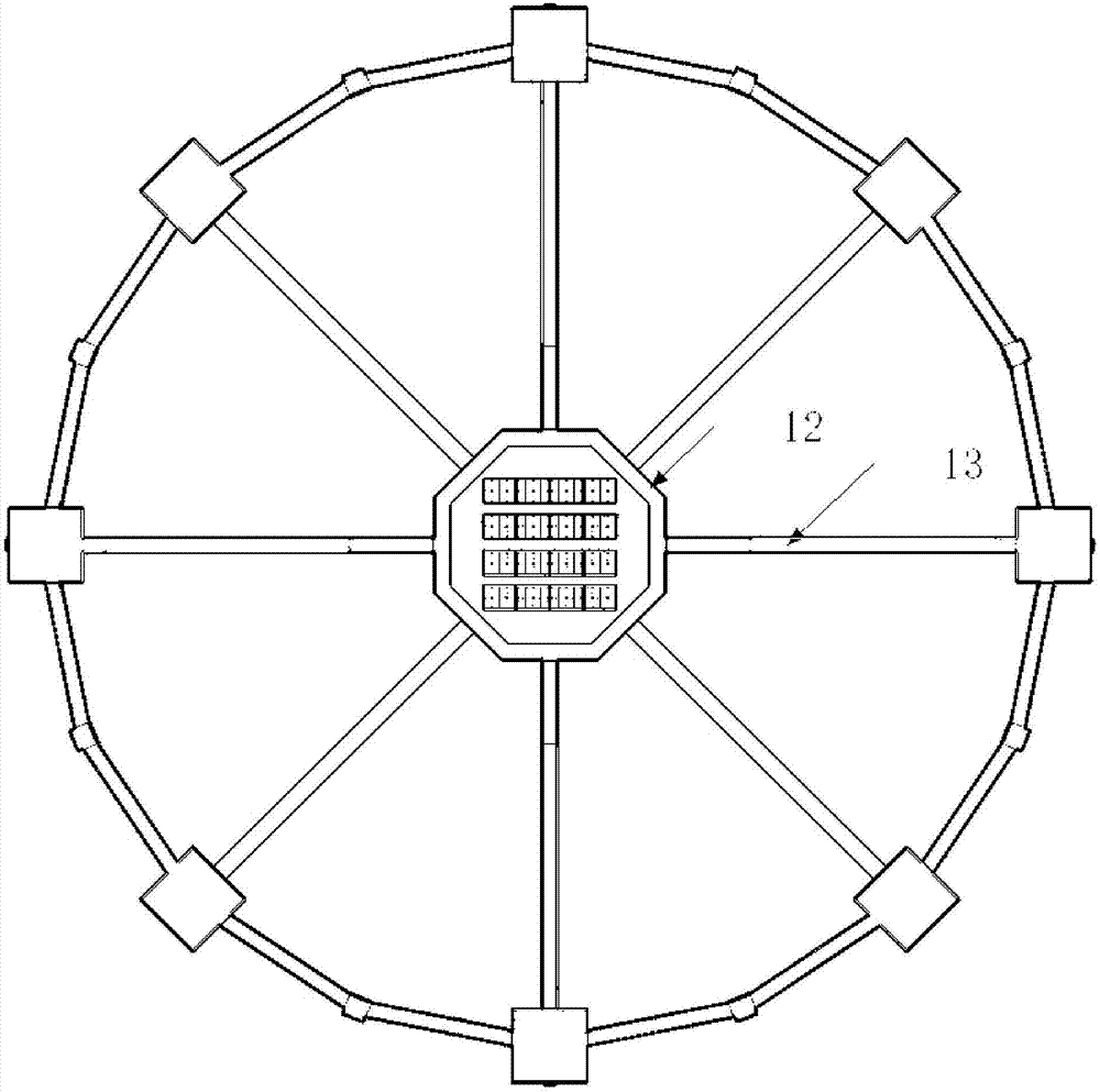 Semi-submersible aquaculture platform used in deep open sea