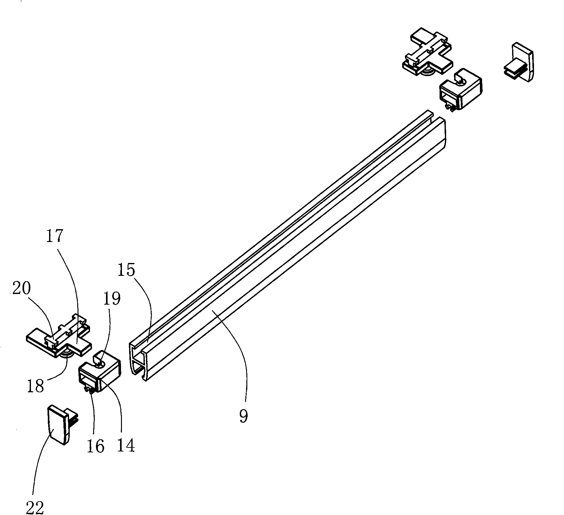 Manual translation curtain structure