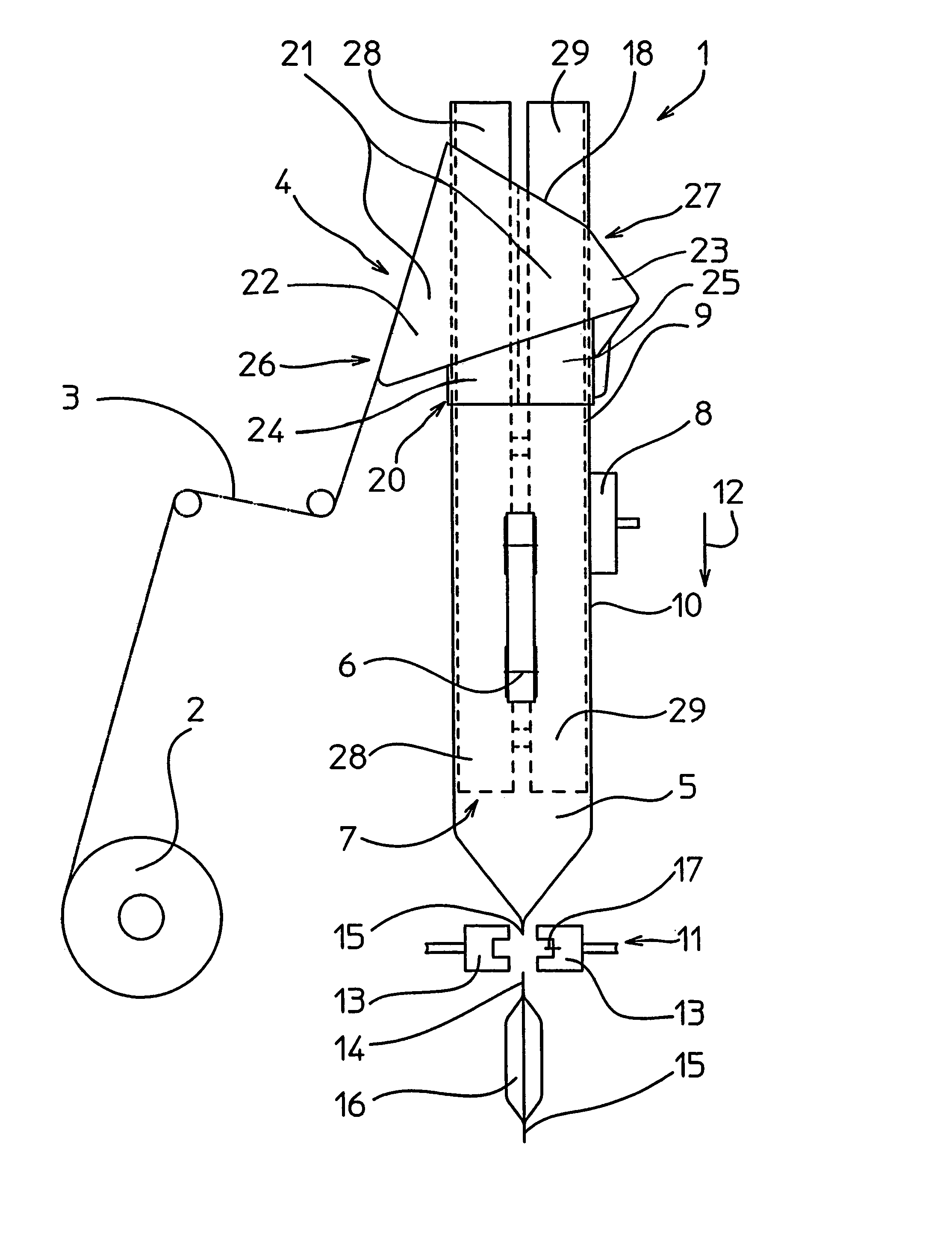 Vertical tubular bagging machine