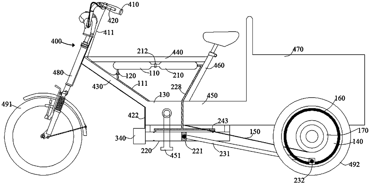 Self inflation pneumatic tricycle and use method thereof