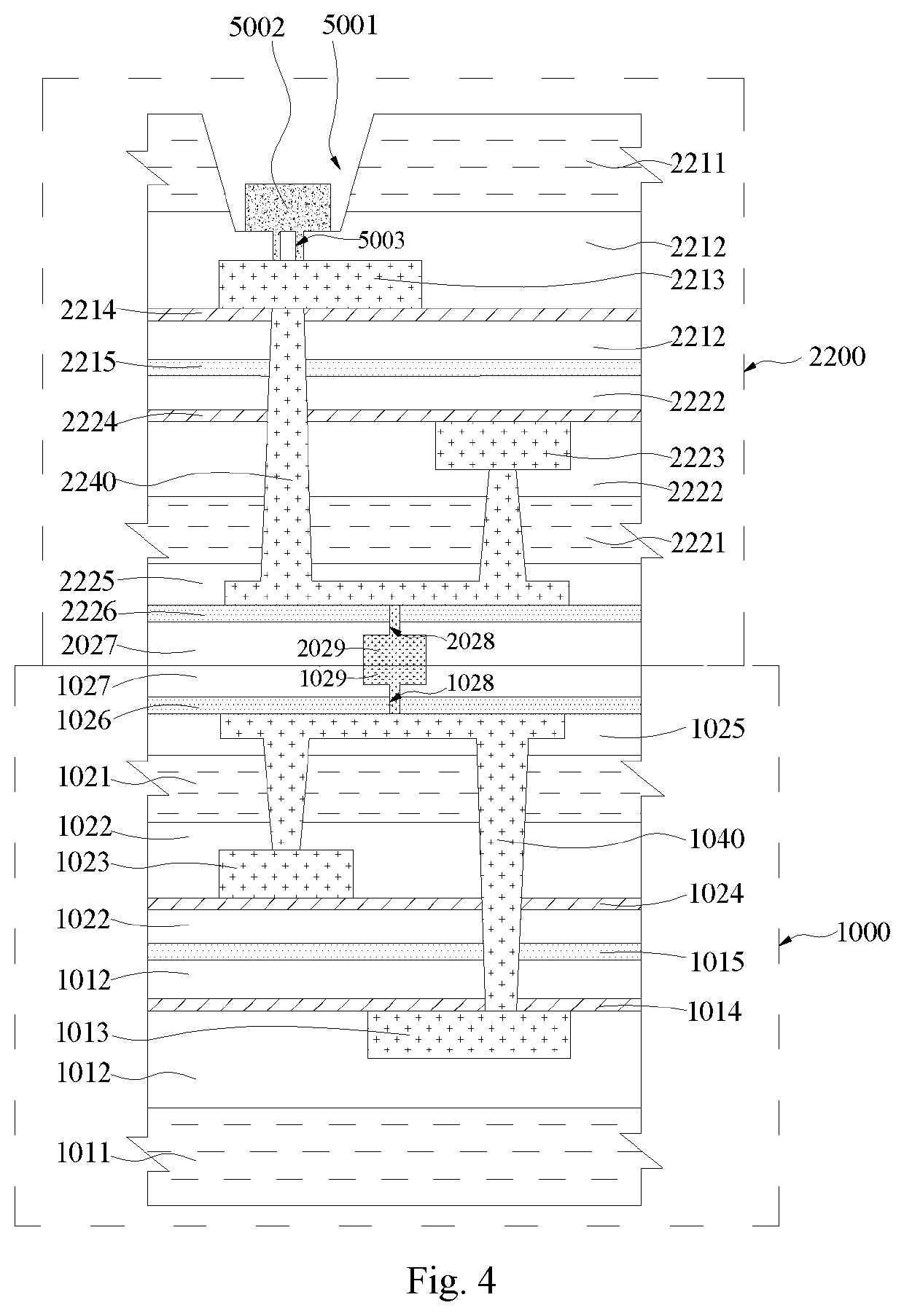 Multi-wafer bonding structure and bonding method