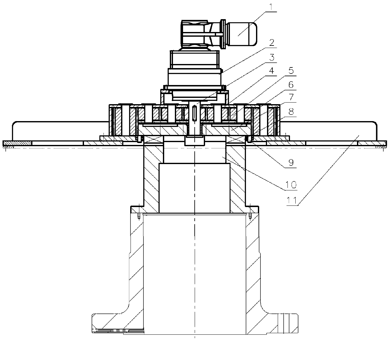 An electromechanical barring for a water turbine