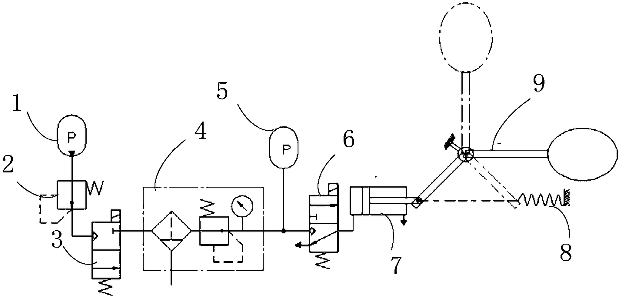 Pneumatic lifting and falling target system