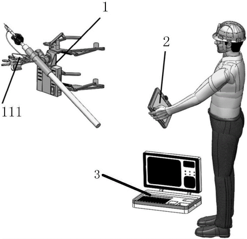 Robot system based on high-tension distributing line electricity testing and ground lead operation