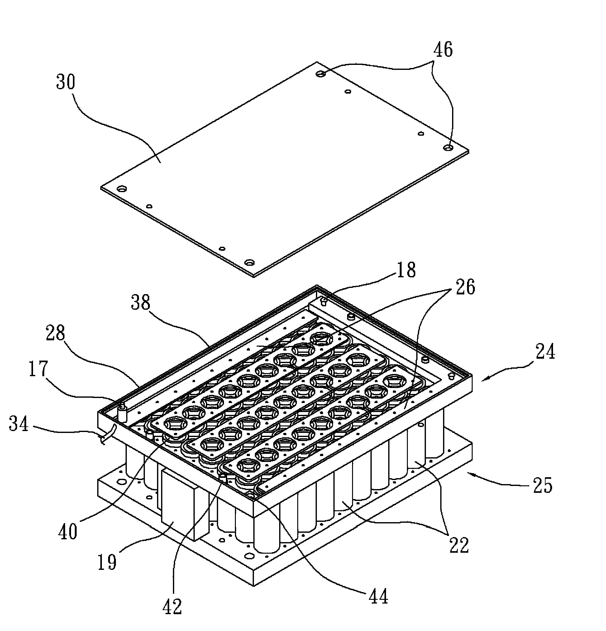 Battery security module capable of radiating heat, insulating heat, and retarding flame