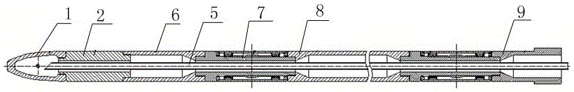 Ejector rod of seamless steel pipe perforating machine