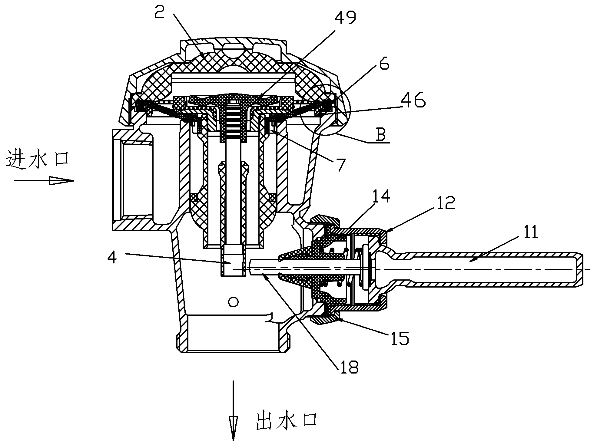 Handle type flow regulating flushing valve