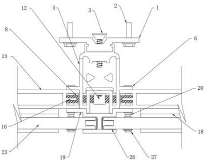 A building glass curtain wall structure that is easy to disassemble and has a self-locking structure